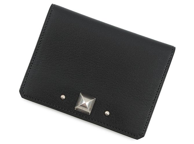 Hermès Hermes Black Chevre Leather Card Case