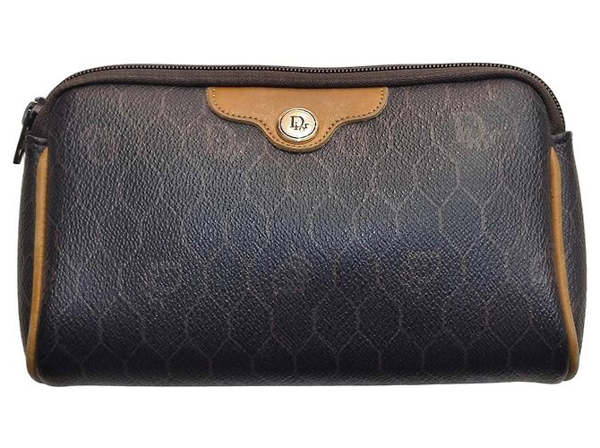Pochette Christian Dior Monogramma Marrone e Pelle Camel Cammello