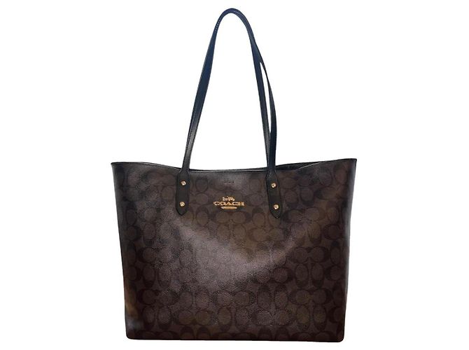 Sac Tote Coach Signature Monogramme Marron