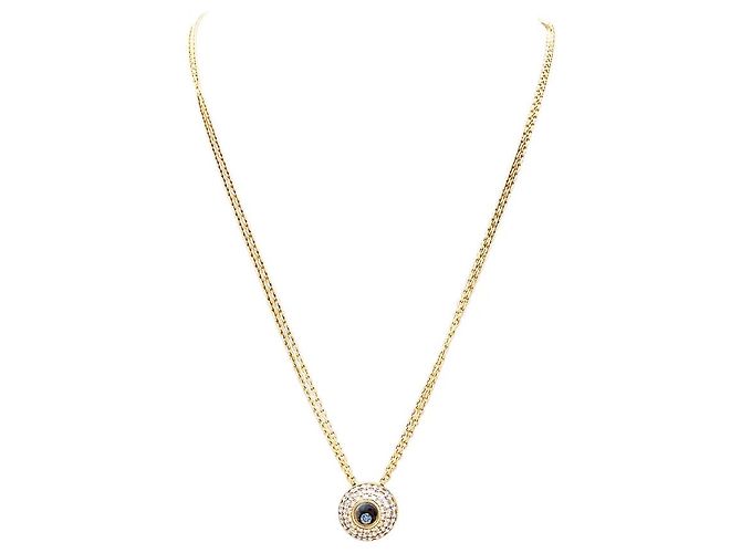 Collier Chopard, "Happy Spririt", or jaune, diamants et nacre bleue.