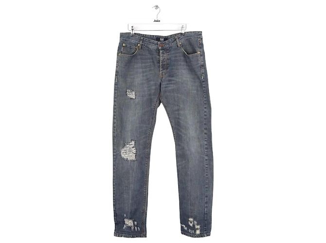 Raf Simons Jeans de corte reto azul