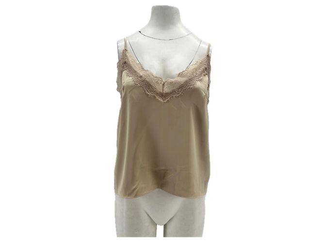Autre Marque Beiges Camisole mit rosa Spitze