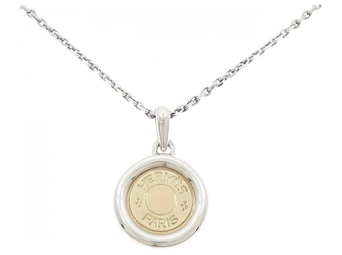 Collana Hermès Sellier Au925 Au750 Argento 