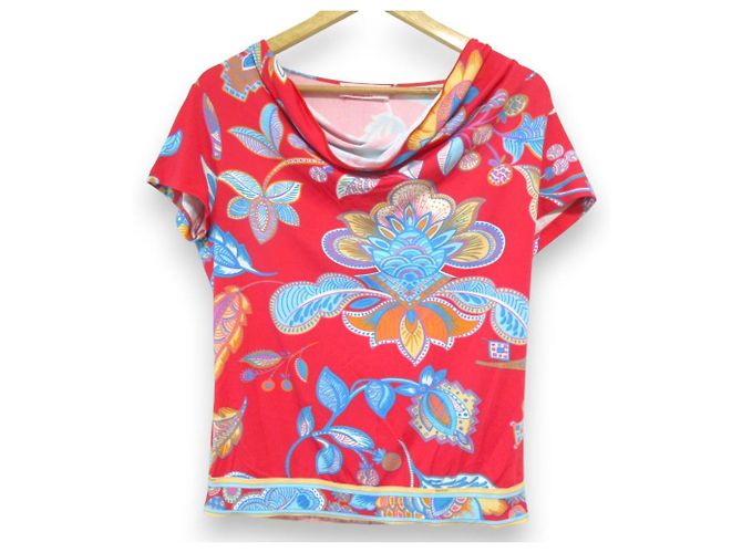 Leonard Paris FUCHSIA silk blend top Red Fuschia
