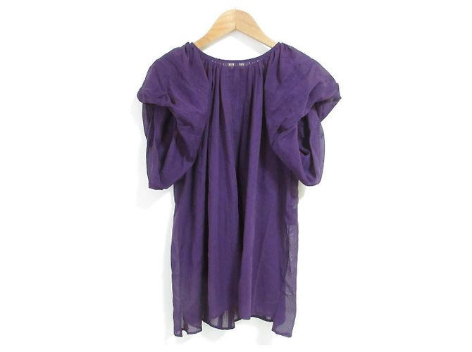 Autre Marque Blusa de algodão com pregas Drawer Roxo