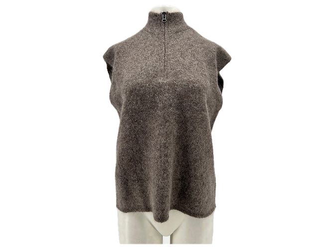Autre Marque Ärmelloser Strickpullover braun 