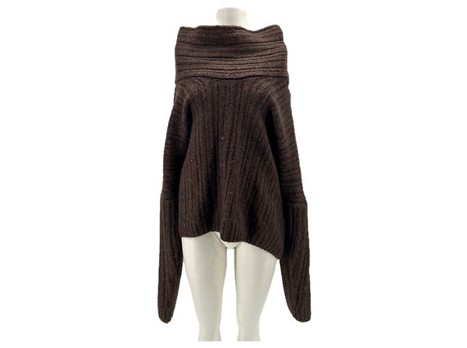 Autre Marque Pull en polyester marron