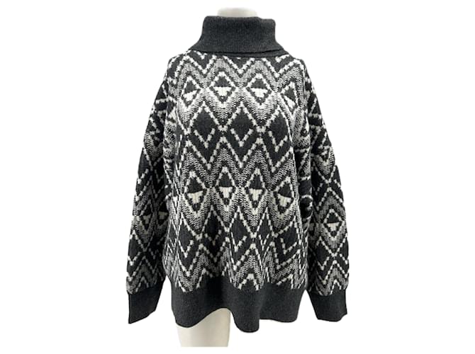 Autre Marque Rollkragenpullover grau 
