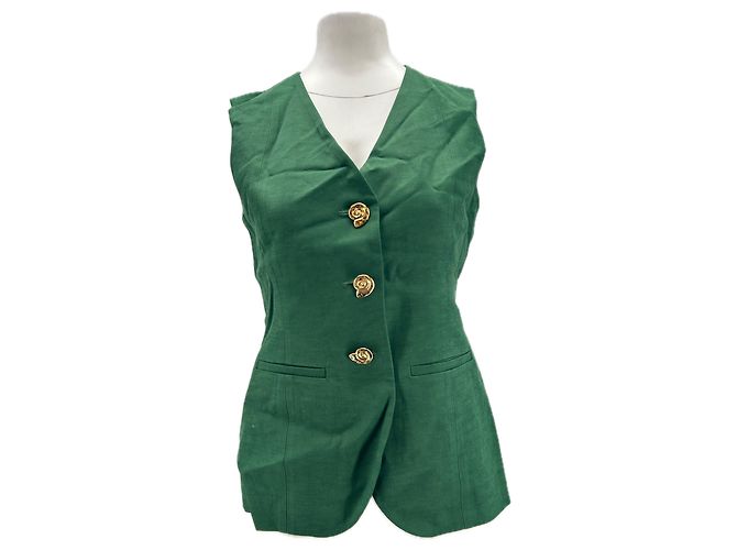 Autre Marque Giacca verde con bottone dorato