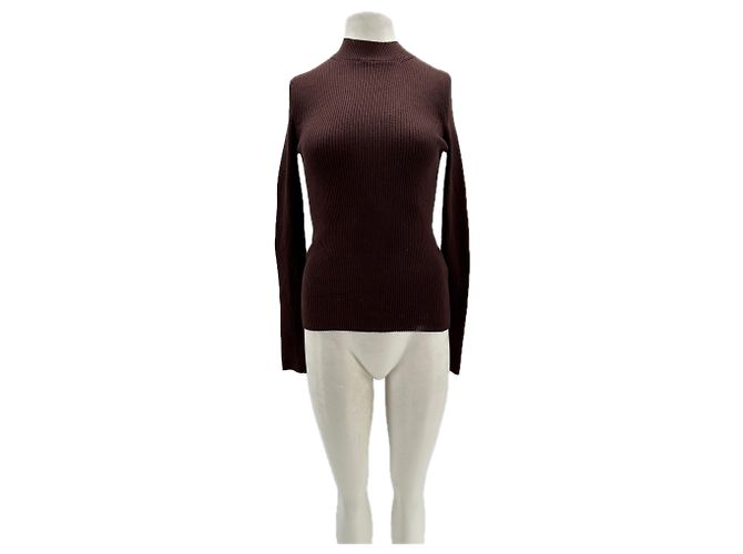 Autre Marque Top marrone a maniche lunghe