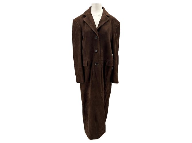 Autre Marque Brauner Wildleder Mantel