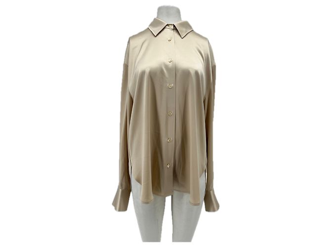 Autre Marque Satinierte Bluse beige