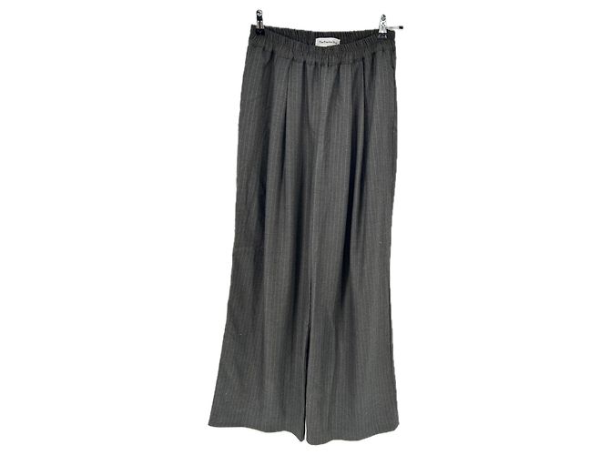 Autre Marque Pantalone grigio a sottili righe