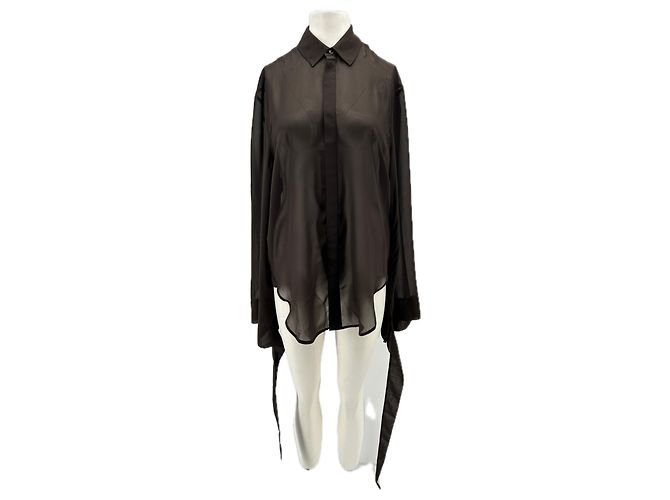 Autre Marque Braunes transparentes Hemd