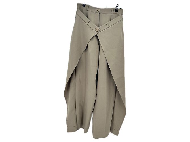 Autre Marque BOUGUESSA Grüne Hose aus Polyester Größe S Khaki