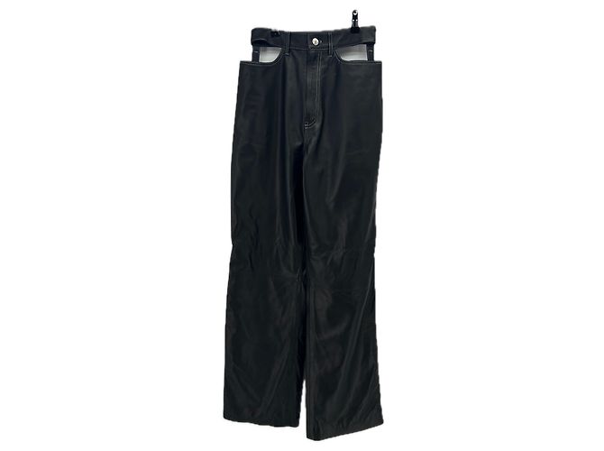 Autre Marque MANOKHI Lederhose schwarz