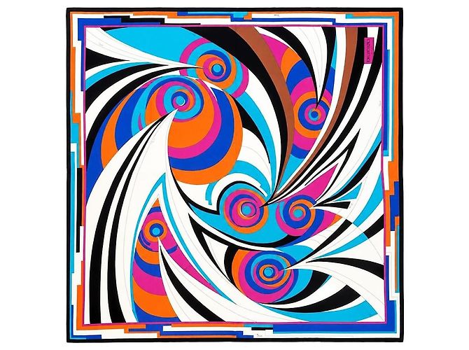 Emilio Pucci Sciarpa in seta stampata multicolore