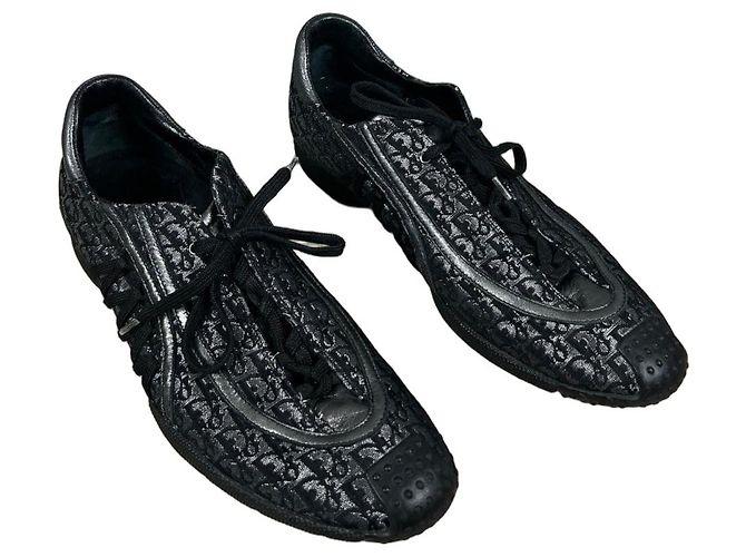 Dior Monogram Sneakers Basse - Tela Nera e Pelle Nero