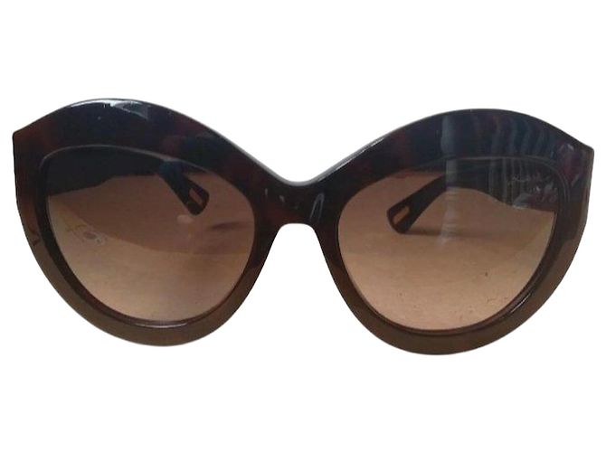 Occhiali da sole Lanvin in acetato marrone con perle