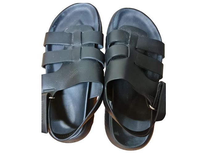 Sandali Hermès Doha in pelle nera Nero