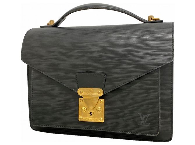 Louis Vuitton Epi Monceau Handtasche Schwarz