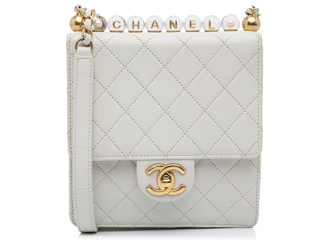 Chanel White Mini Chic Pearls Crossbody