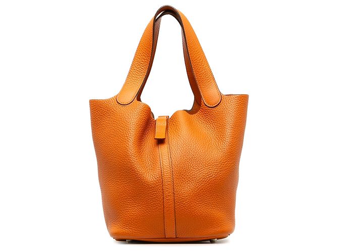Hermès Orange Clemence Picotin Lock 22