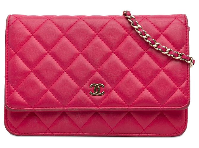 Chanel Pink Classic Lammleder Wallet on Chain