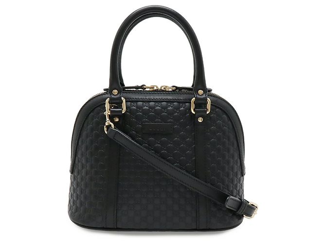Gucci Microguccissima Black Leather Handbag