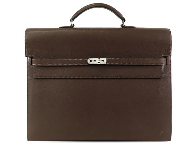 Hermès Kelly Depeches 38 em couro Epsom marrom Castanho escuro