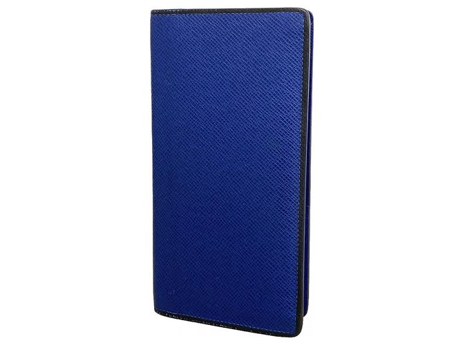 Louis Vuitton Taiga Portefeuille Brazza Long Wallet Blu