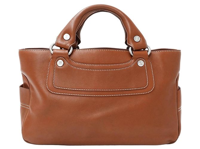 Céline Bolsa Boogie de couro Celine Marrom