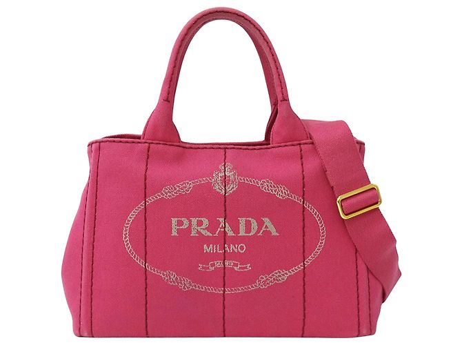 Tote Prada Women's Canapa Mini Canvas Handbag Pink