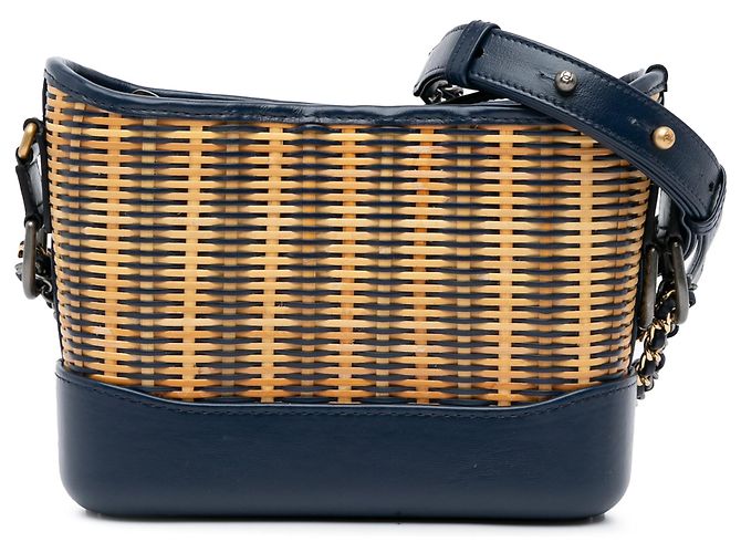 Chanel Gabrielle Crossbody en rotin marron Small