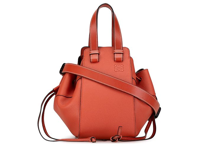 Bolsa de ombro Hammock em couro pequeno laranja LOEWE