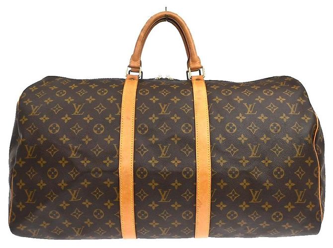 Louis Vuitton Keepall Monogram Canvas 55 Castaño