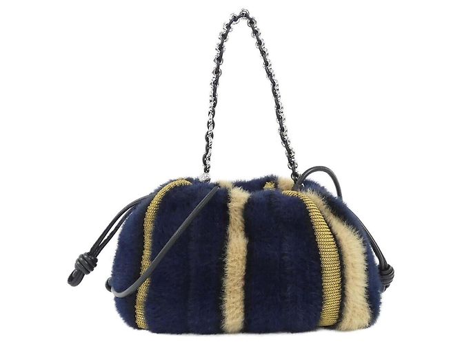 Borsa Loewe Flamenco Medium Blu navy