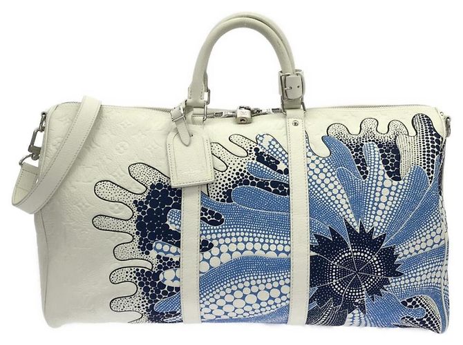 Keepall Bolsa Boston em Taurillon Louis Vuitton Branco