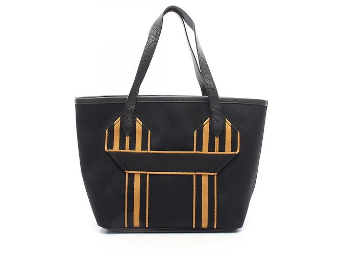 Hermès Sac cabas Hermes Pure Sangle MM Marron Noir