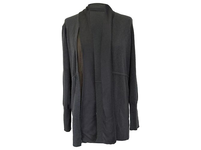 Loro Piana Strickjacke offen aus grauem Kaschmir