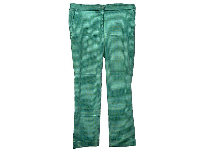 Etro Jacquard-Hose mit geradem Bein in Grün Viscose