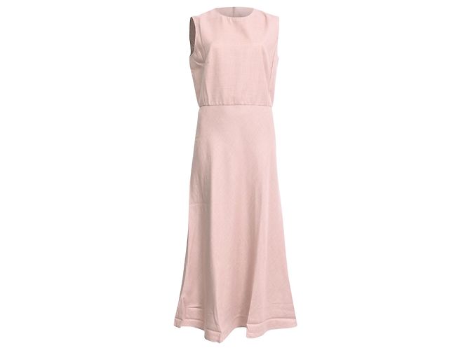 Vestido midi sem mangas Max Mara em lã rosa camel