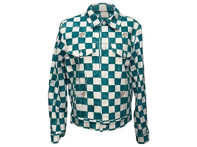 Chaqueta Trucker Louis Vuitton Damier Denim en algodón verde