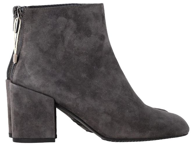 Bottines à talons blocs Bacari en daim gris de Stuart Weitzman