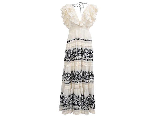 Abito lungo Marjorie di Ulla Johnson in cotone bianco