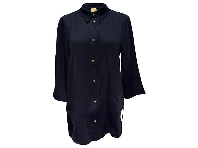 Camicia con bottoni Khaite in acetato blu navy