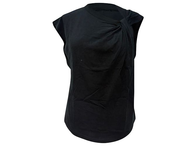T-shirt Nayda Twisted in cotone nero Isabel Marant
