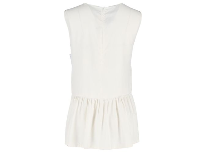 Top sem mangas peplum em seda branca Marni Branco Cru