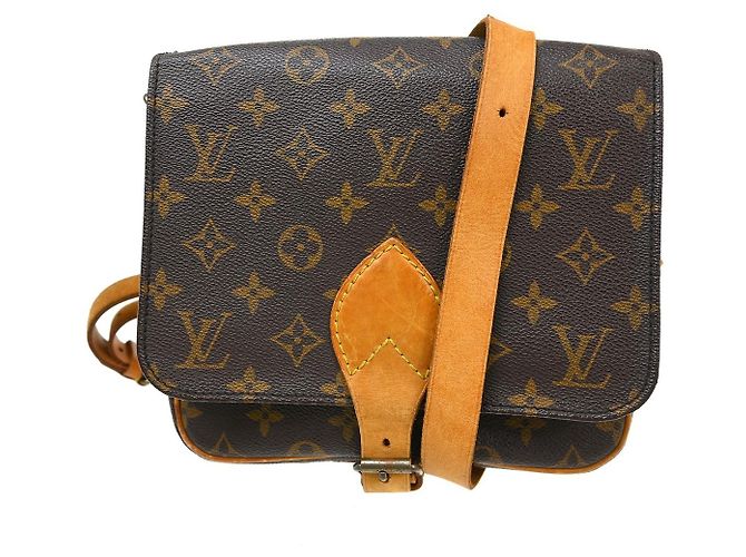 Louis Vuitton Cartouchiere Handtasche Monogram Canvas MM Braun