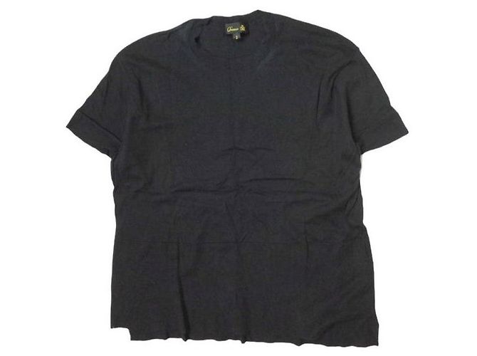 Autre Marque Drawer Baumwoll-Kurzarm-Strick Schwarz